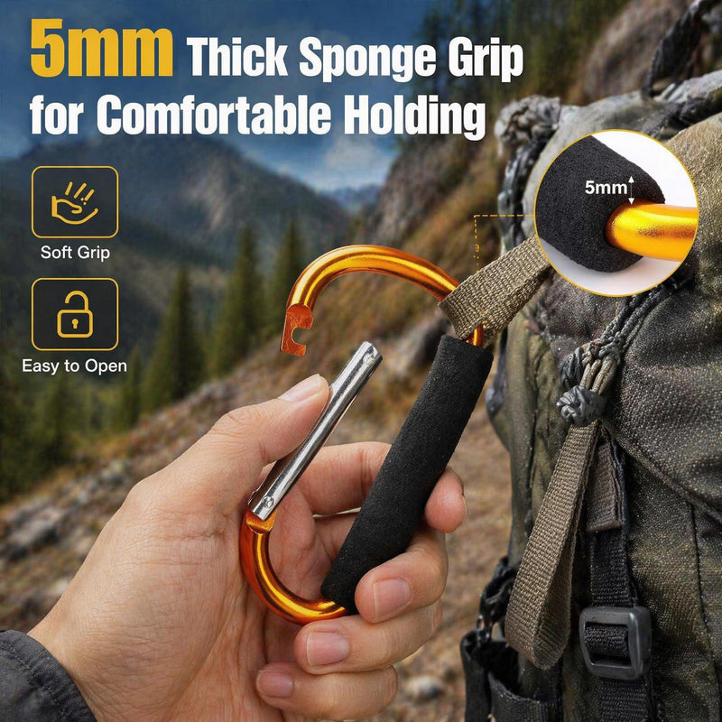 Carabiner Hook, Compatible with Turtlebox Ranger, Original and Grande Speaker, Lightweight Aluminum Material Clip Ultra-Strong Outdoor Speaker Attachment for Camping Travel Hiking Not for Climbing Golden