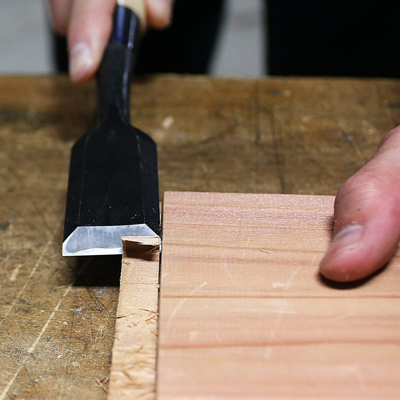 KAKURI Japanese Wood Chisel for Woodworking 1" (24mm), Made in JAPAN, Professional Japanese Chisel Oire Nomi (Hand Forged), Japanese White Steel No.2 Blade, White Oak Wood Handle 24mm