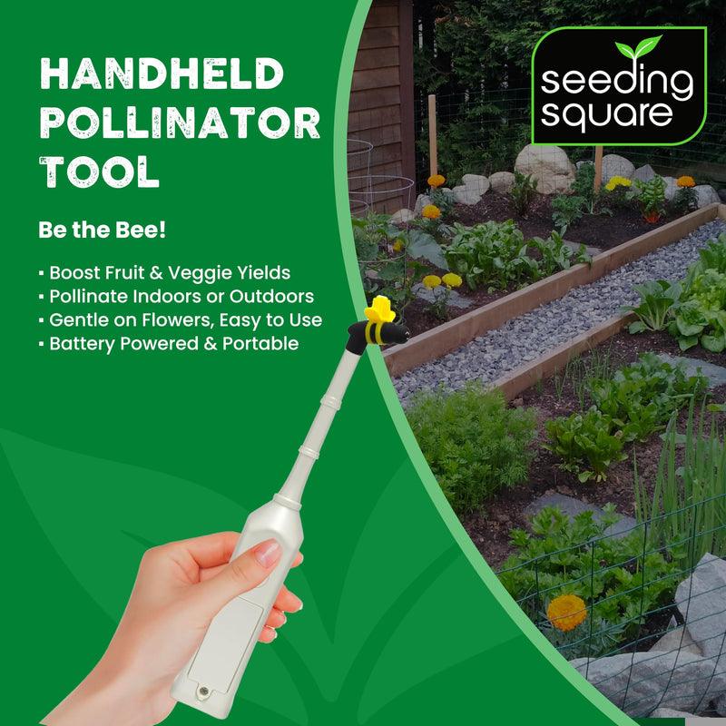 Seeding Square Handheld Pollinator Tool for Vegetable Gardening – Soft Silicone Brush, Manual Gardening Tool for Indoor and Outdoor Use, Boosts Garden Yields