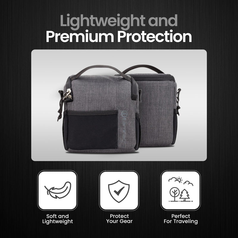 Tamrac Tradewind 2.6 Camera Bag for Photographers, Camera Case for Photography Accessories, Compact Camera Shoulder Bag for DSLR and Mirrorless Cameras, Crossbody Camera Bag for Women Men – Dark Grey