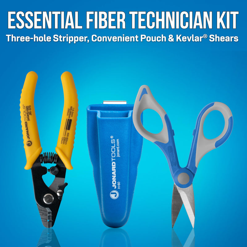 Jonard Tools TK-350 Fiber Stripper & Kevlar Cutting Kit Fiber Stripper & Scissor Kit w/ Pouch