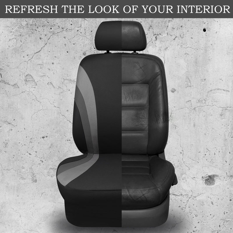 CAR PASS Line Rider Sporty Front Seat Covers,Gray Car Seat Covers Two Front Seats Only, Airbag Compatible,Universal Fit Sedans,Cars,Vans,SUV,Truck(Black and Gray) Black and Gray Two Front Seat