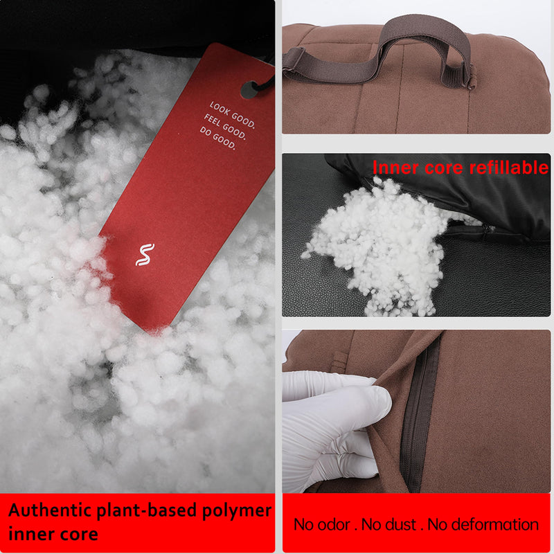 2pcs Car Neck Pillow for headrests,Support Drive Seats Head Cushion Pillows,Superfiber Suede,Plant-Based Polyester,Thickness & Height Adjustable,11.8x7.5,Inner Liner fillable(Off-White) Off-white Car Neck Pillow (2 Pack)