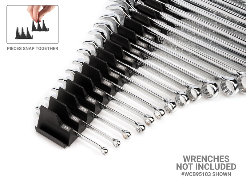 TEKTON 40-Tool Modular Wrench Organizer Set (Black) | OTM92140 | Made in USA Black 40-Tool Set