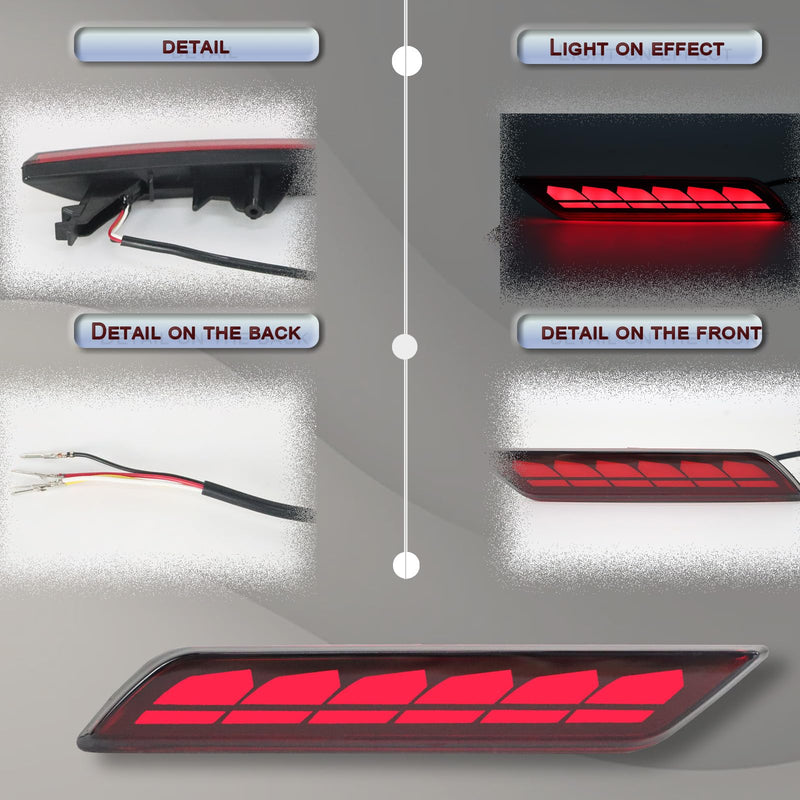 Full Lens LED Rear Reflector Bumper Fog Light Assembly kit for Honda Civic Sedan 2013 2014 2015,Sequential Turn Signal Light & Brake Light & Daytime Running Light,2 PCS (SMOKED) SMOKED