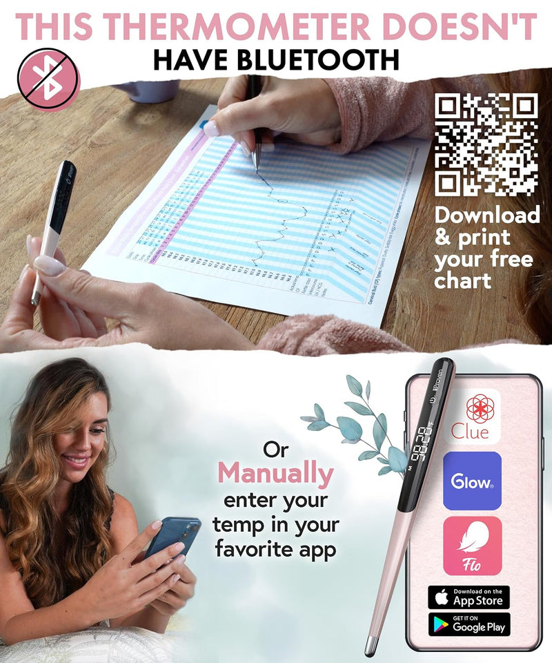  [AUSTRALIA] - Boncare Rechargeable Digital Basal Thermometer for Adults, Kids & Baby | Ovulation & Body Temperature, Underarm Use Only, Fast Accurate Reading