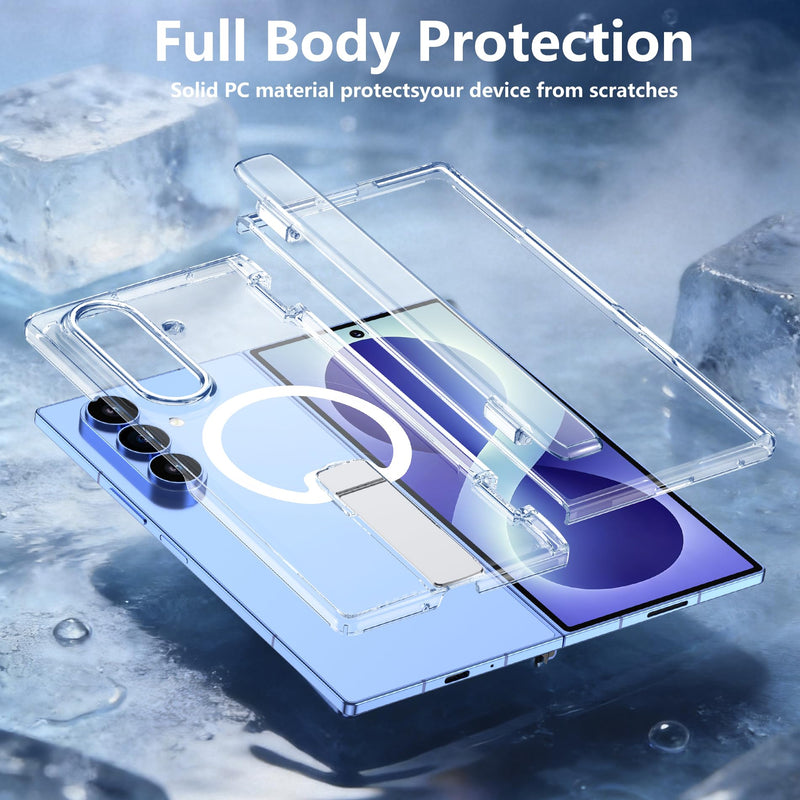 For Samsung Galaxy Z Fold 8 Ultra Case with Kickstand & Screen Protector | MagSafe-Compatible,Military Grade Drop Tested Non-Slip Slim Shockproof Case for Samsung Galaxy Z Fold 8 Ultra-Clear Glaxy Z Fold 8 Ultra-6.9" Clear
