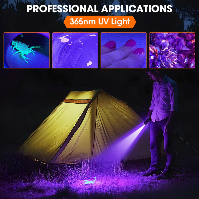 2pack Rechargeable EDC Flat Flashlight with COB Lights, UV, Red, Super Bright LED Combo 3in1 Portable Pocket lights, Pocket Mini Magnetic EDC Flashlight with Clip for Working, Repairing, Emergencies 2PCS
