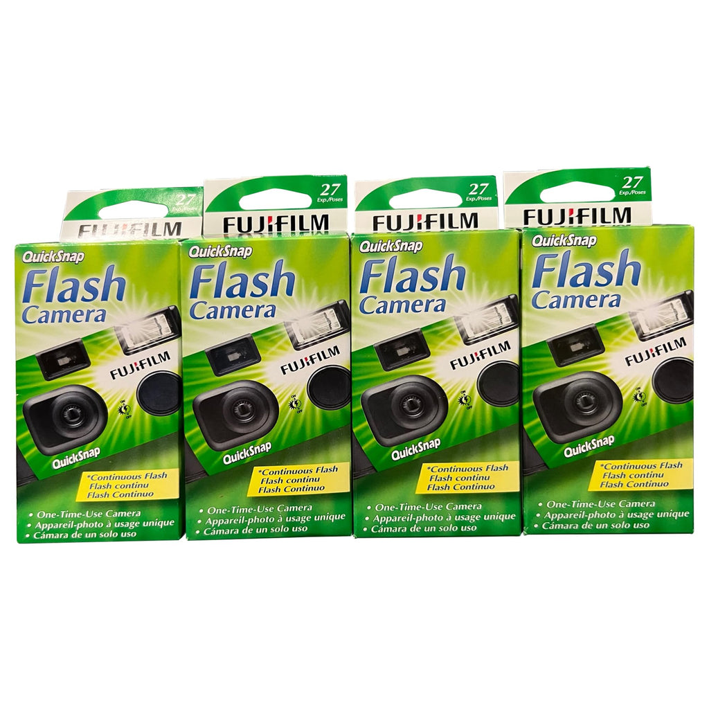 Fujifilm QuickSnap Flash 400 One Time Use 35mm Camera with Flash, 27 Exposures, 4-Pack