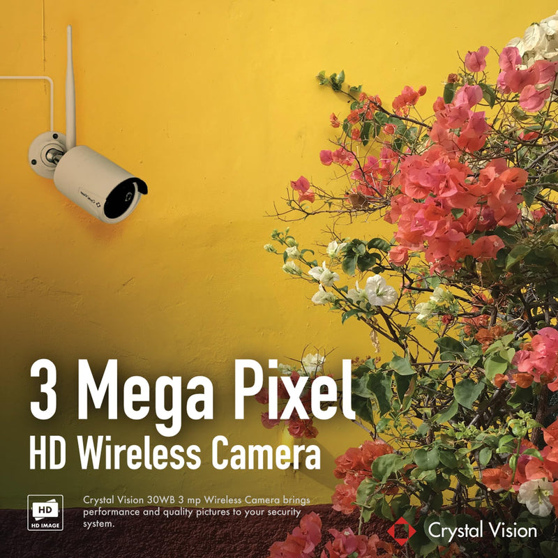 Crystal Vision Technology 3MP AI-Powered Bullet Type Camera with15Ft Power Extesion Cable (CVT-30WB) 3MP Bullet Camera
