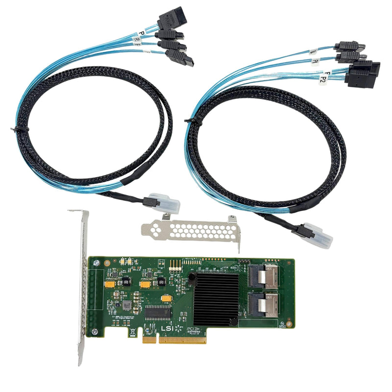 LSI 9211-8I SAS2008 6Gbps SAS HBA FW:P20 LSI 9211-8i IT Mode ZFS FreeNAS unRAID Controller Card 2* SFF-8087 SATA