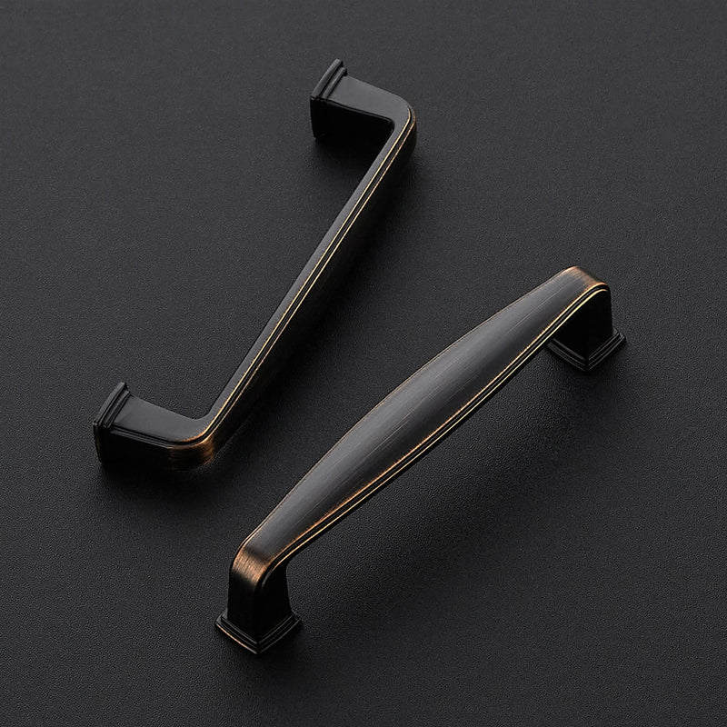Ravinte 10 Pack Cabinet Pulls Kitchen Cabinet Handles Solid 3-3/4 inch Hole Center Drawer Pulls Cabinet Hardware for Cupboard Oil-Rubbed Bronze Drawer Handles Oli Rubber Bronze