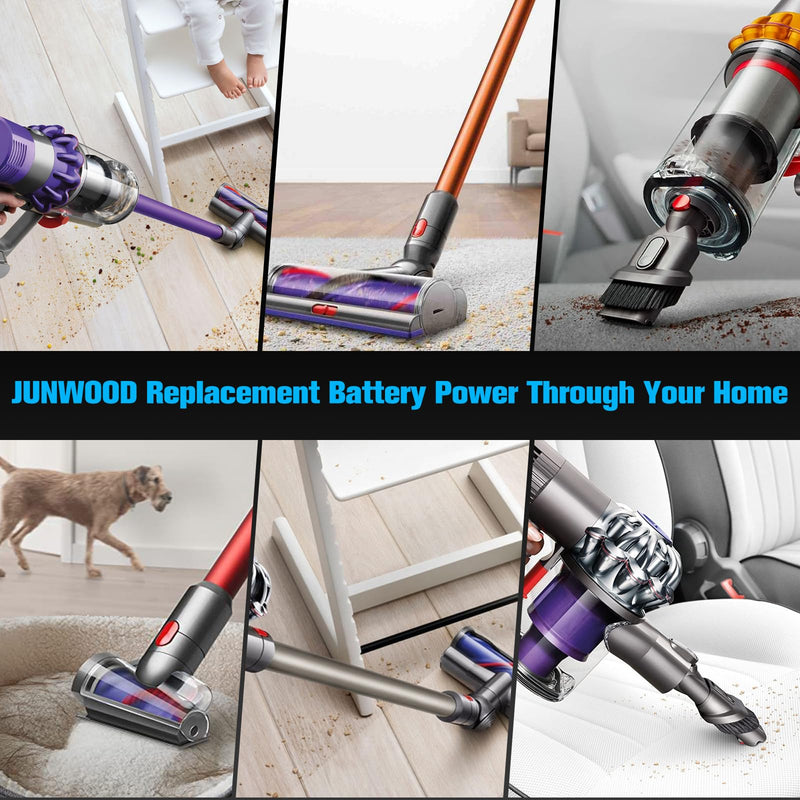 LED Display 10000mAh 21.6V Replacement for Dyson V7 Battery Compatible with SV11 Motorhead Animal Trigger HEPA Car+Boat Absolute Handheld Vacuum Cleaners Matte silver
