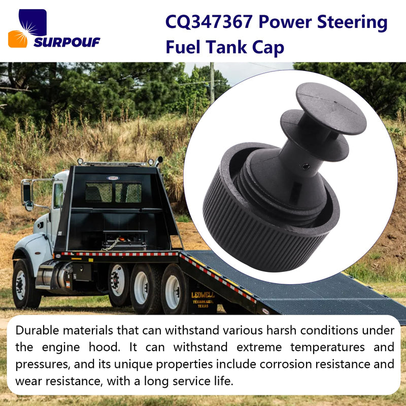 CQ347367 Power Steering Reservoir Cap Compatible with Freightliner Kenworth Peterbilt FL112 FL50 T270 T370