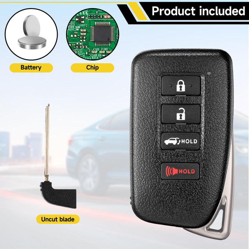Smart Key Fob Replacement Fits for Lexus RX350 RX350L RX450H RX450HL NX200T NX300H LX570 2020 2021 RX450 2020-2022 Car Keyless Entry Remote HYQ14FLB 315MHz