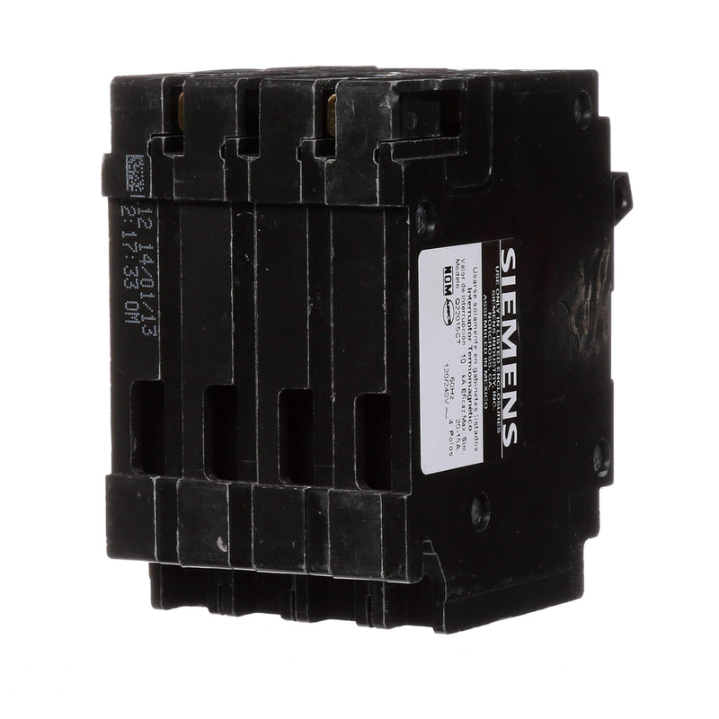 SIEMENS Q22015CT 20/15A 240V 4P 10K NEW QUAD