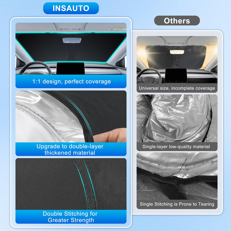 INSAUTO Foldable Windshield Sun Shade for Subaru Crosstrek 2018-2026, Heat & UV Protection Car Sunshade with Storage Bag, Keep Interior Cool & Easy Installation Sunshade for 2018-2025 Subaru Crosstrek