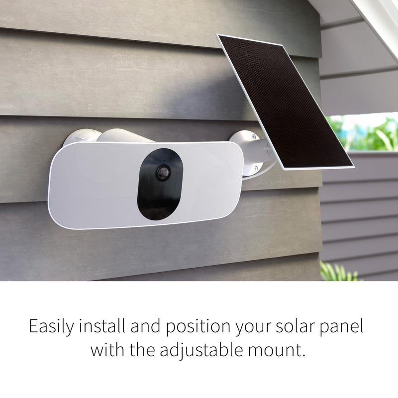 Arlo Solar Panel Charger (White), Arlo Certified Accessory, Weather Resistant, Easy Install (2025 Released), Works with: Essential Series, Go 2, Pro 3/4/5S/6/6 XL, Ultra Series, Wireless Floodlights White