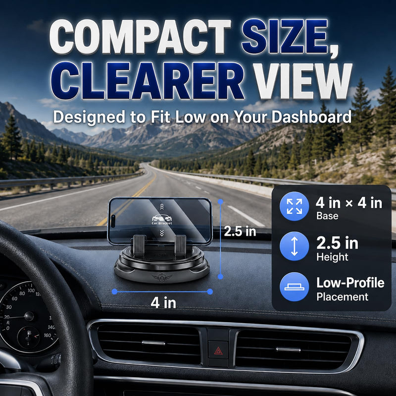 Car Phone Holder 360 Degree Rotation Accessories for Women Navigation Mount Dashboard Soporte De Telefono para Carro Interior De Autos with Adjustable Spring Clip Rotating Accesorios