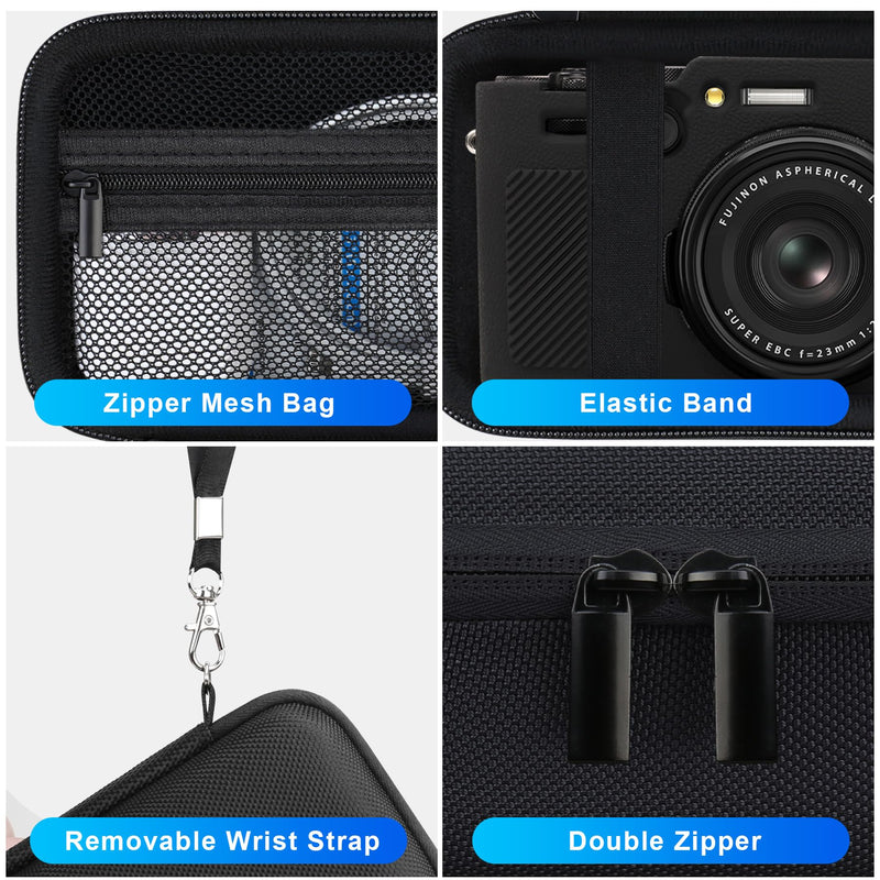 Canboc 2 in 1 Case for Fujifilm X100VI Digital Camera, Black (Case Only) | Hard Carrying Case + X100VI Soft Silicone Protective Cover