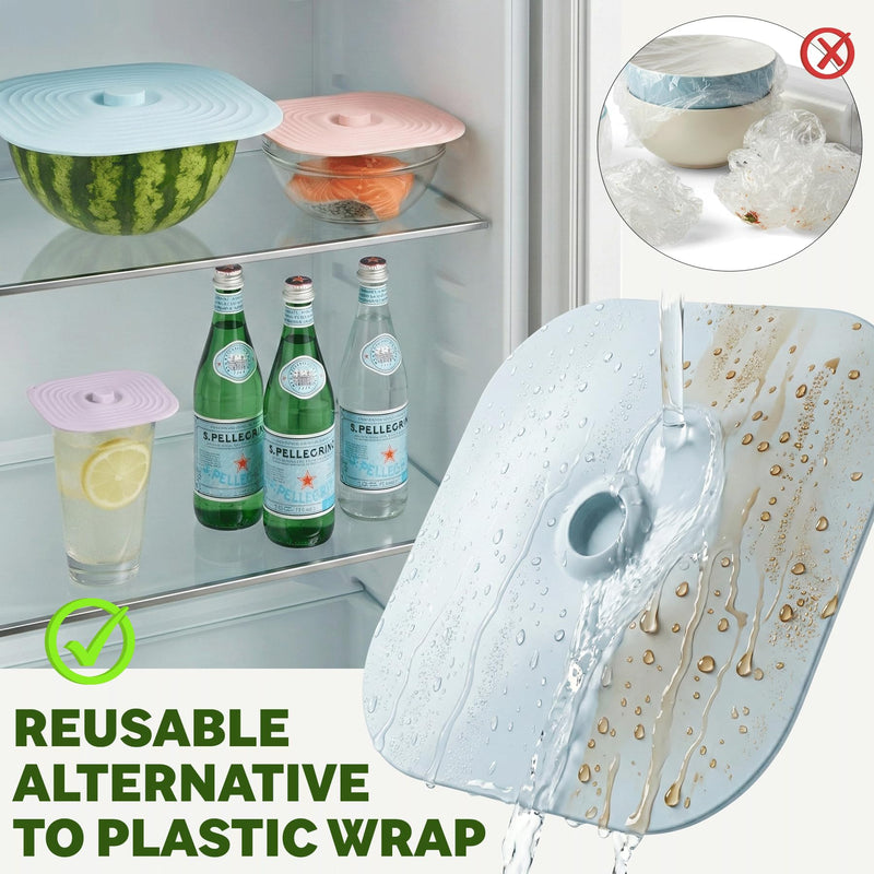 Microwave Splatter Cover for Food, 5 Pack Silicone Reusable Lids, Airtight Suction Covers for Bowls Cups Pots Pans Skillets, Heat Resistant BPA-Free, Microwave Oven Fridge Dishwasher Safe 5 Pcs