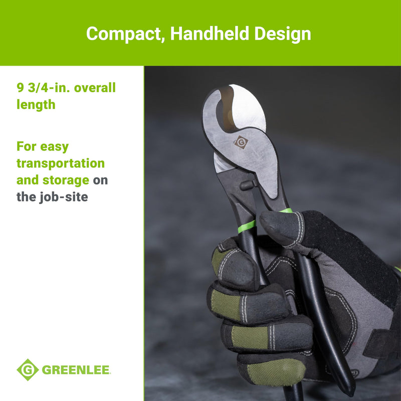 Greenlee 727 9-3/4" Handheld Cable Cutter for Copper and Aluminum Cables Up to 2/0, 70 Square Millimeters