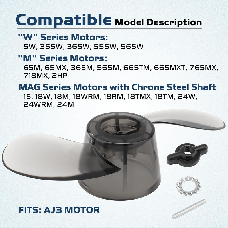 MKP-3 Prop Replacement for Minn Kota Trolling Motor Propeller (Pre-1994 Models), 2061151 Vanishing Prop Replace 1378211 Prop Kit, Trolling Motor Replacement Parts