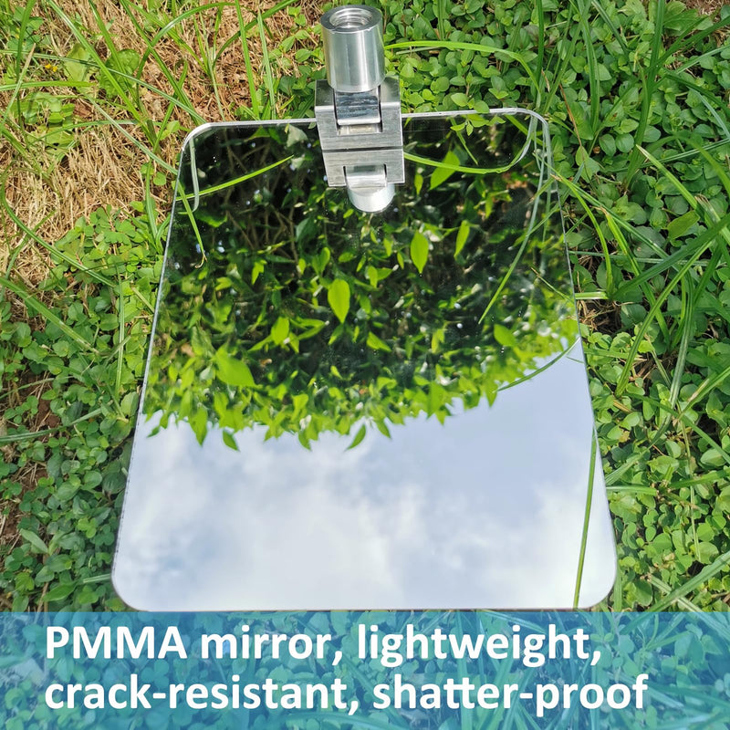 Under Vehicle Inspection Security Mirror – Large Under Car Search Mirror Couple to 3/4-in Extendable Threaded Poles for Check on Checkpoints, Airports, Hotels, Clubs, Police Sheriff and Milita Base 9.8x7.8 in Rectangle