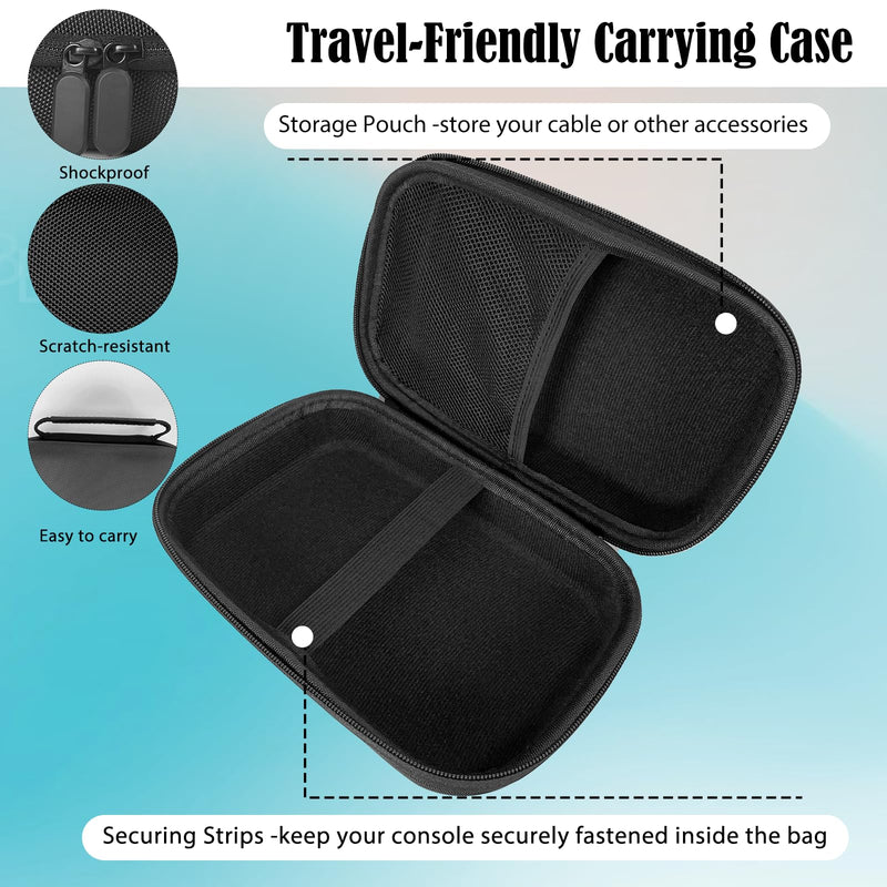 JDGPOKOO 5 in 1 Accessories Kit for PS Vita 1000, Carrying Case for PSV 1000, Hand Grip, 2 Set Screen Protectors and Charging Cable Compatible with PlayStation Vita 1000/PCH-1000 ONLY