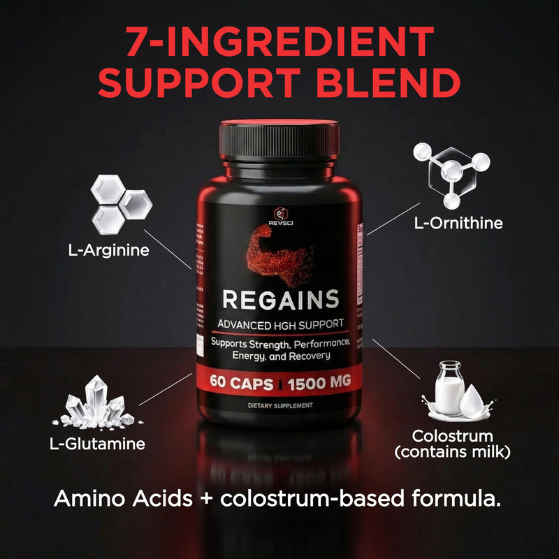 HGH Supplements for Men & Women - Regains Natural Anabolic Muscle Growth Building & Human Growth Hormone for Men, Muscle Builder for Men, Muscle Recovery Post Workout Supplement, 60 Protein Pills 60 Count (Pack of 1)
