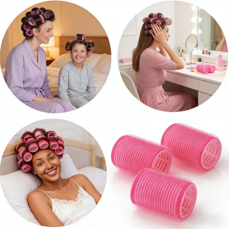12 Pcs Hair Rollers Foam Curlers Tools Hairdressing Curlers Tools Hair Styling for Women and Girls (Pink) 1 count (Pack of 12)