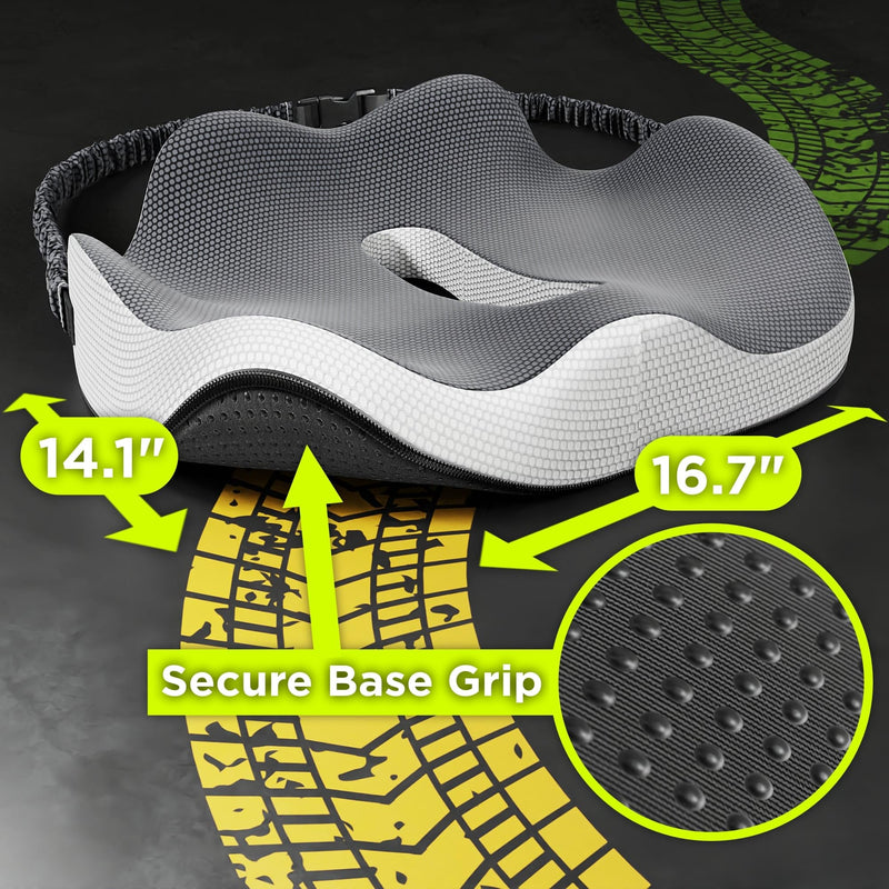 Semi Truck Seat Cushion & Green Semi Truck Phone Mount, Ultimate Memory Foam Trucker Seat Cushion & Heavy Duty Cell Phone Device Holder for Dashboard Windshield Window (1 SC & 1 PM)