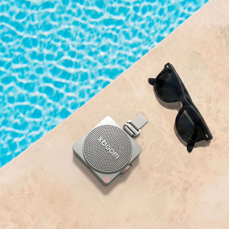 LG xboom Mini by will.i.am Portable Outdoor Bluetooth Speaker, up to 10 Hours, IP67 Dust and Water Resistant, Adjustable Hanging Strap, Warm Grey