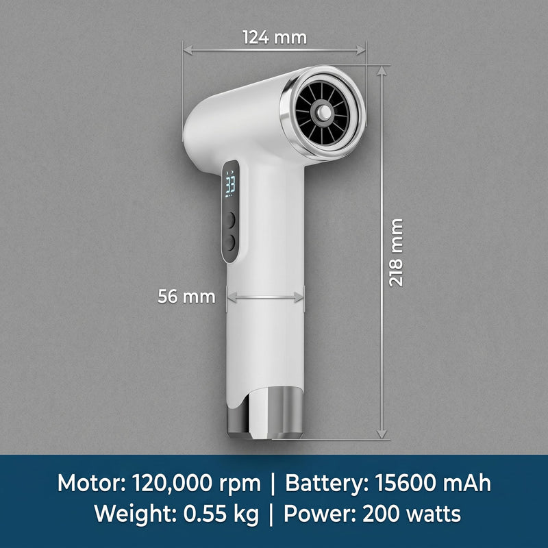Cordless Hair Dryer 15600mAh Rechargeable Battery,Portable Wireless Blowdryer 3 Temperature Modes Heat Cold Settings. Lightweight 500g Ionic Travel RV Camping and USB High Speed Styling.
