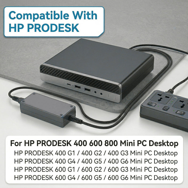 90W AC Adapter for HP EliteDesk 705 800 805 G1-G6 Mini, for HP ProDesk 600 | for HP ProDesk 260 400 405 600 G1-G6, 400 G9 Mini Desktop, 19V 4.74A 7.4x5.0mm Power Supply