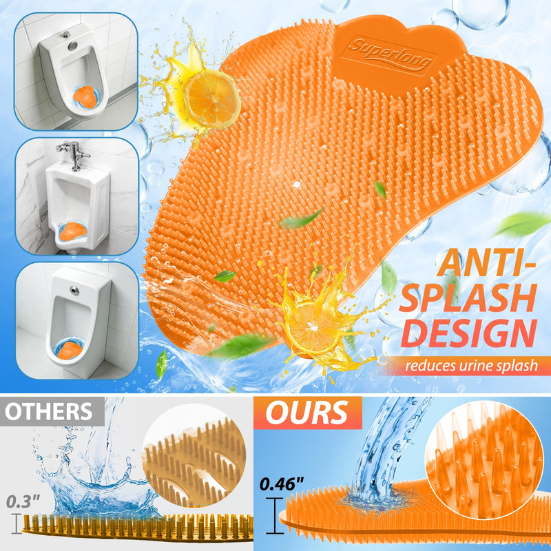12 Pack Urinal Screen Deodorizer, Upgraded Urinal Cakes Anti-Splash Odor Control Long-Lasting Fresh Dry Wet Pads for Men Toilets in Restroom Office Hotel Mall Schools, Orange Citrus 1 Count (Pack of 12)