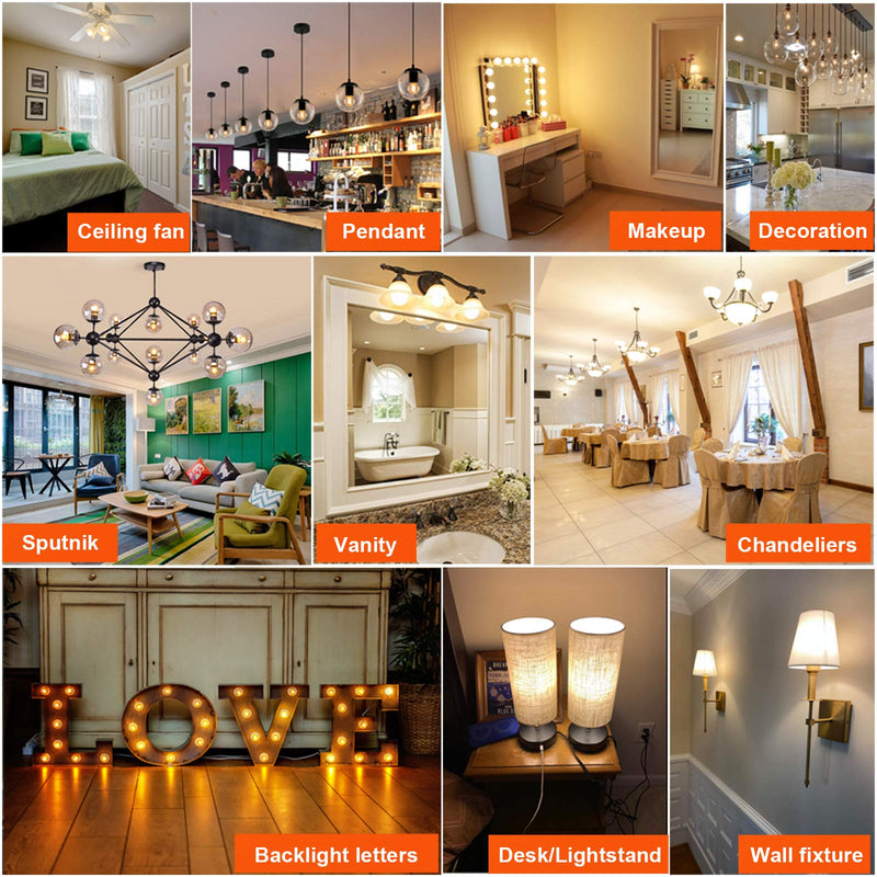 LiteHistory Dimmable E26 Edison Bulb G16.5 Light Bulb 6W Equal 60 watt Light Bulb AC120V Warm 2700K E26 led Bulb for Pendant,Chandeliers,Vanity,Wall sconces Edison Light Bulbs 60 Watt 600lm 6Pack 6w=60w Warm White 2700k E26