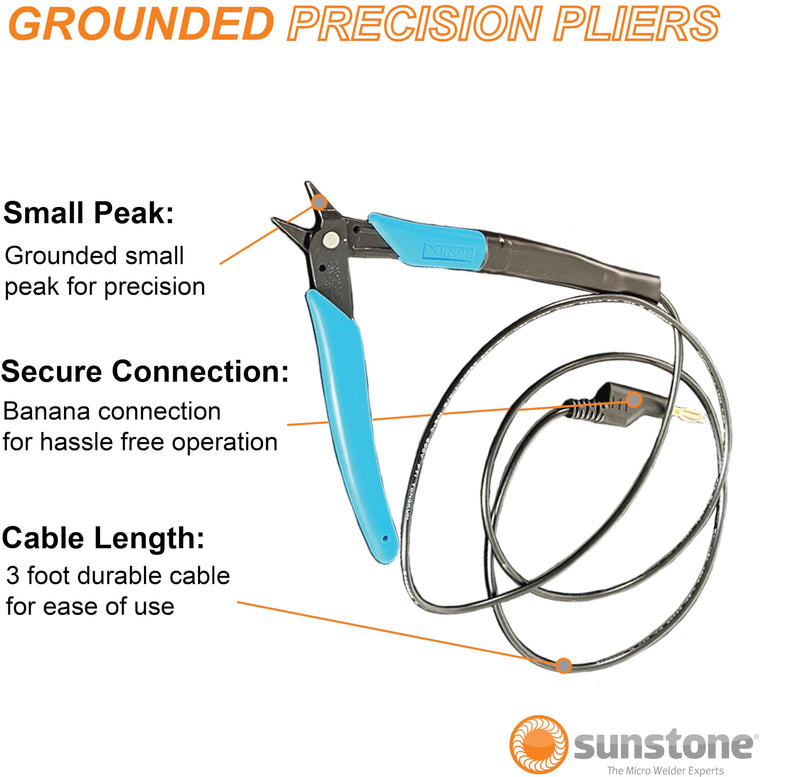 Orion Grounded Precision Plier: Unleash Unrivaled Precision for Fine Chain Welding, Secure Connection, 3ft Cable – Ideal for Permanent Jewelry Fine Chain Welding, and Precise Control