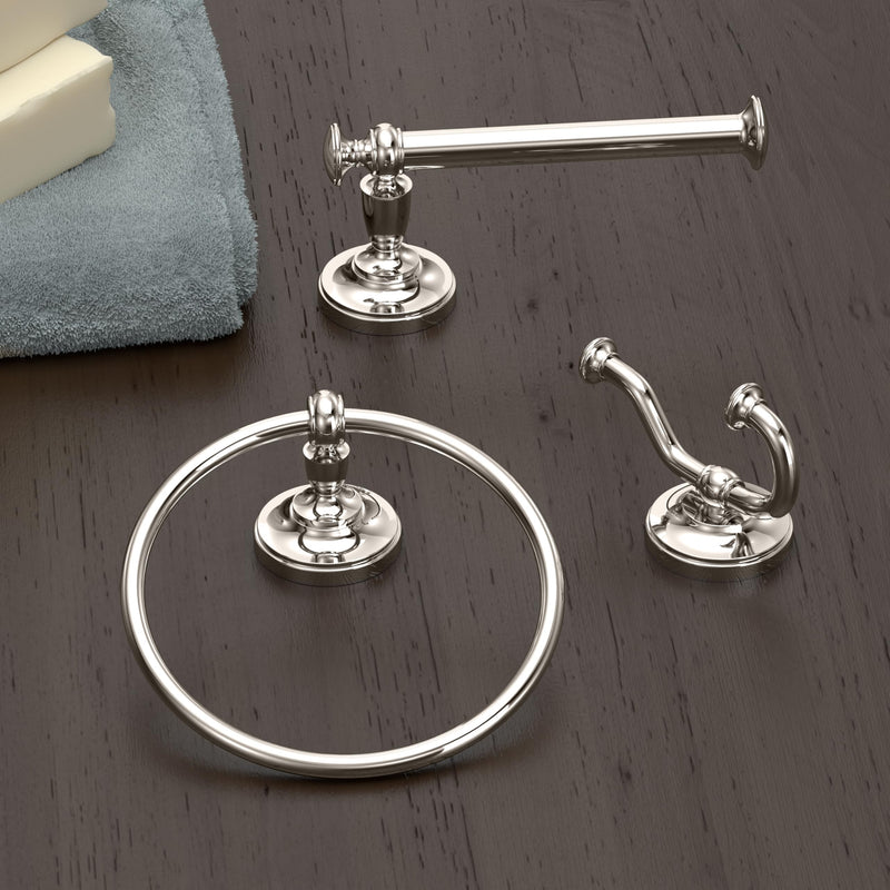 Gatco 4123AZ Tavern Tissue Holder, Polished Nickel/Wall Mounted Euro Style Toilet Tissue Holder, 7.13" W
