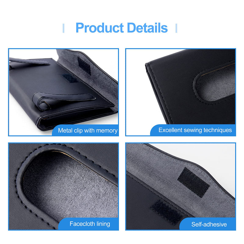 Car Tissue Holder, Upgraded Version Hanging Tissue Holder in Car, Premium PU Leather Car Napkin Holder for Universal Auto, Easy Use (Black)
