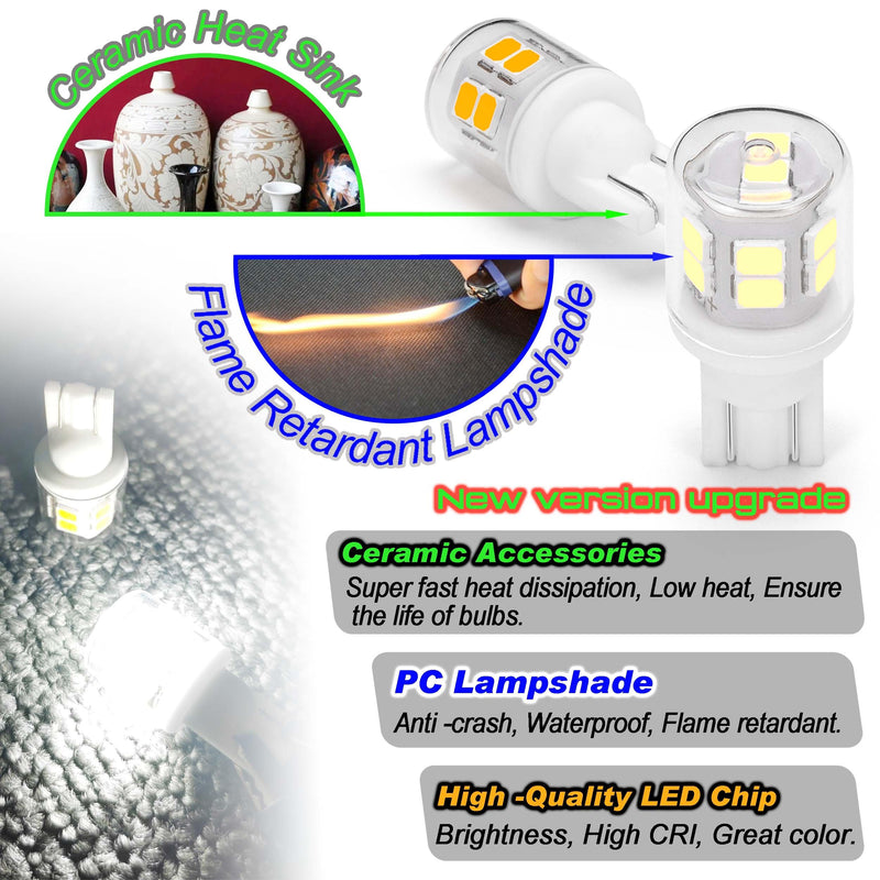 Bright T10 921 922 912 Led Bulbs for 12V RV Tralier Interior Ceiling Dome Light, Cool White 6000k, 194 168 LED Replacement Camper Boat Trunk Map License Backup Reverse Width Lamp Landscape Lights,5Pcs T10 5pack