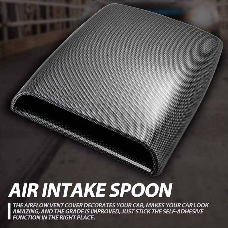 KaTur Universal Car Decorative Air Flow Intake Hood Scoop Vent Turbo Bonnet Cover Carbon Friber Carbon Fiber