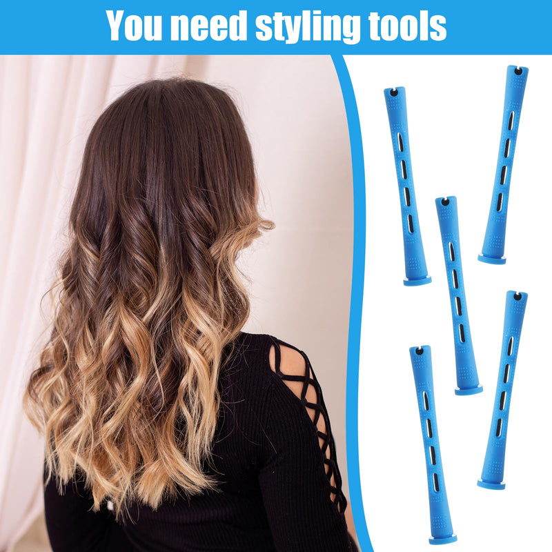 40 Pcs Perming Rods Perms for Short Hair Small Hair Rollers Perm Curlers Plastic Cold Wave Rod Rollers Curling Rod Women Diy Hairdressing Tools for Long Short Natural Hairdressing Tools(Blue)