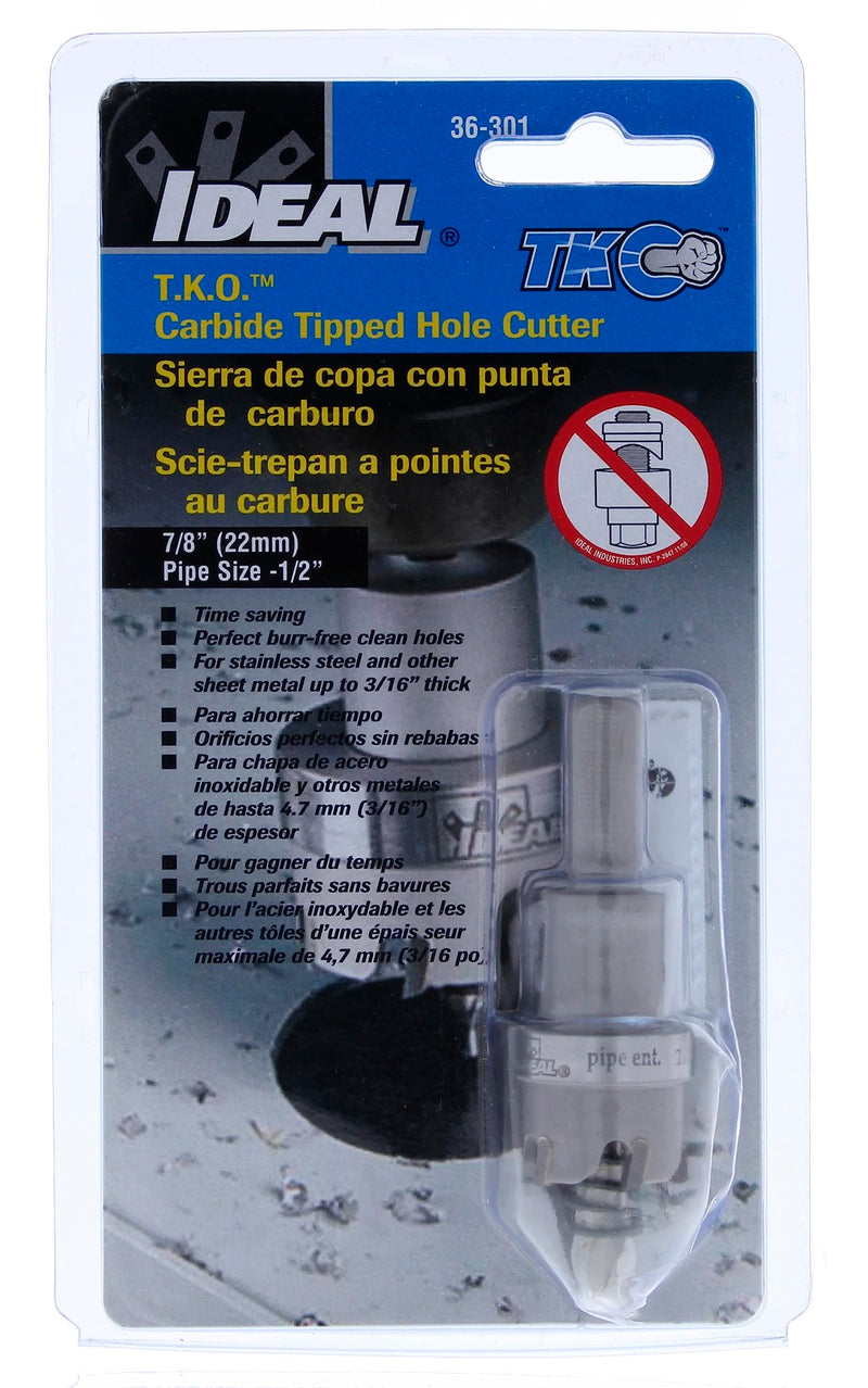 Ideal Electrical 36-301 TKO 7/8-Inch Carbide Tipped Hole Cutter