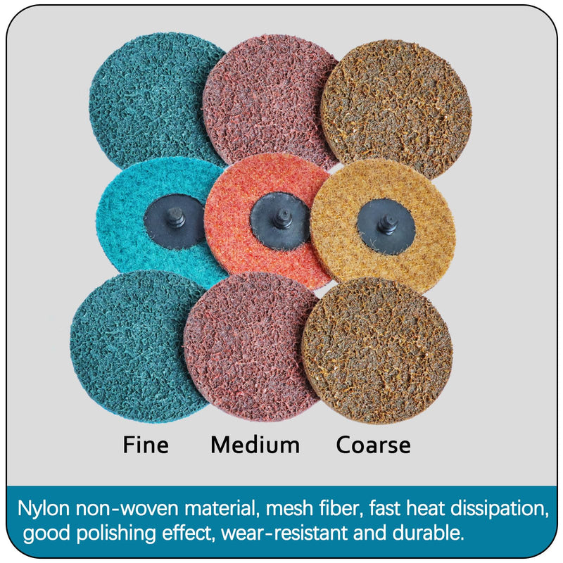 58PCS 3 Inch Quick Change Sanding Disc Set,Surface Conditioning Disc for Die Grinder Surface Prep Strip Grind Polish Burr Finish Rust Paint Removal