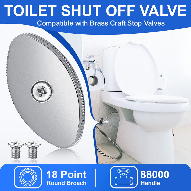 3 Pack 18 Point Toilet Shut Off Valve Compatible with 88000 Brass Craft Stop Valves, Water Valve Shut Off Tool for Toilet & Sink 3