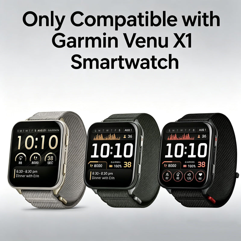 2-Pack Rc-Z Screen Protector Case for Garmin Venu X1 Smartwatch, Hard PC Bumper Built-in Tempered Glass Film Face Cover Replacement Accessories for Women Men, Clear