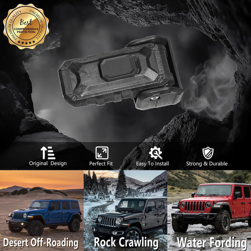 Locking Hood Latch with Keys, Jeep Hood Latch Compatible with 2018-2025 Jeep Wrangler JL JLU Jeep Gladiator JT, Anti-Theft Hood Lock Catch Latch Accessories, Dust & Water Resistant, 1 Pair(Not for JK) OEM Style - For 2018-2025 Jeep JL JLU JT