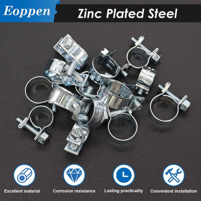 34Pcs 5 Sizes 8-18mm Fuel Line Clamp Assortment Kit, 1/4Inch 5/16Inch 3/8Inch Fuel Injection Gas Line Hose Clamps for Diesel Petrol Pipe