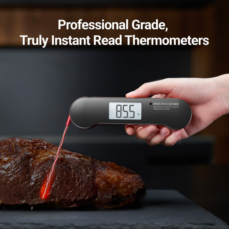 ThermoMaven Professional Meat Thermometer Digital, 0.6 Sec Instant Read, ±0.5℉ NIST Certified Accuracy, 100% Waterproof, Bright Backlit, Temperature Indicator for Grill, BBQ, Smoker 0.6 Seconds